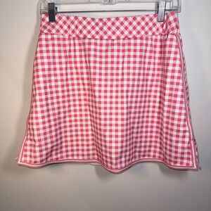 Tuckernuck Womens Pink Gingham 16inch Golf Skort size Medium